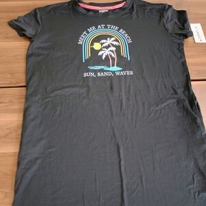 Black Beach Graphic Nightshirt